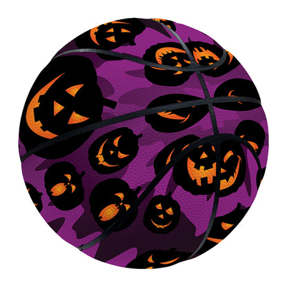 Halloween Pumpkin Smiley Faces Print Basketball