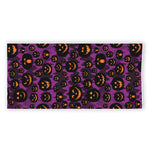 Halloween Pumpkin Smiley Faces Print Beach Towel