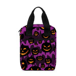 Halloween Pumpkin Smiley Faces Print Bible Tote Bag