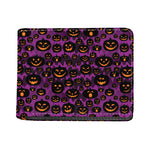 Halloween Pumpkin Smiley Faces Print Bifold Wallet