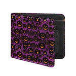 Halloween Pumpkin Smiley Faces Print Bifold Wallet