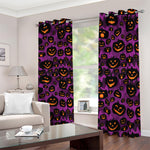 Halloween Pumpkin Smiley Faces Print Blackout Grommet Curtains