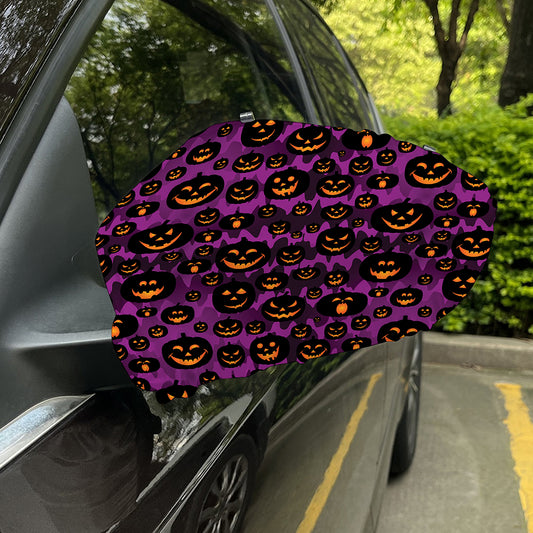 Halloween Pumpkin Smiley Faces Print Car Side Mirror Covers