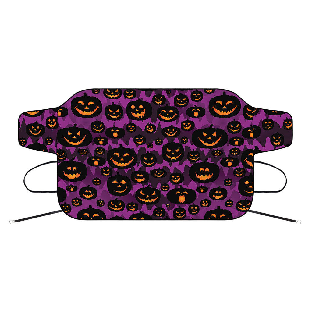 Halloween Pumpkin Smiley Faces Print Car Windshield Snow Cover