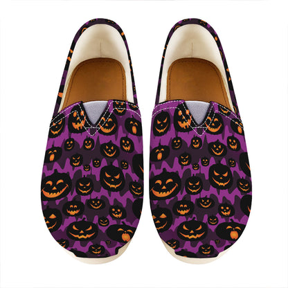 Halloween Pumpkin Smiley Faces Print Casual Shoes