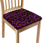 Halloween Pumpkin Smiley Faces Print Chair Cushion Cover