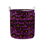 Halloween Pumpkin Smiley Faces Print Collapsible Laundry Basket