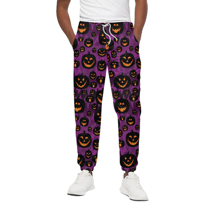 Halloween Pumpkin Smiley Faces Print Cotton Pants