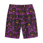 Halloween Pumpkin Smiley Faces Print Cotton Shorts