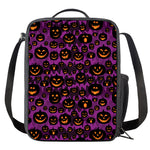 Halloween Pumpkin Smiley Faces Print Crossbody Lunch Bag