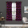 Halloween Pumpkin Smiley Faces Print Grommet Curtain Panels