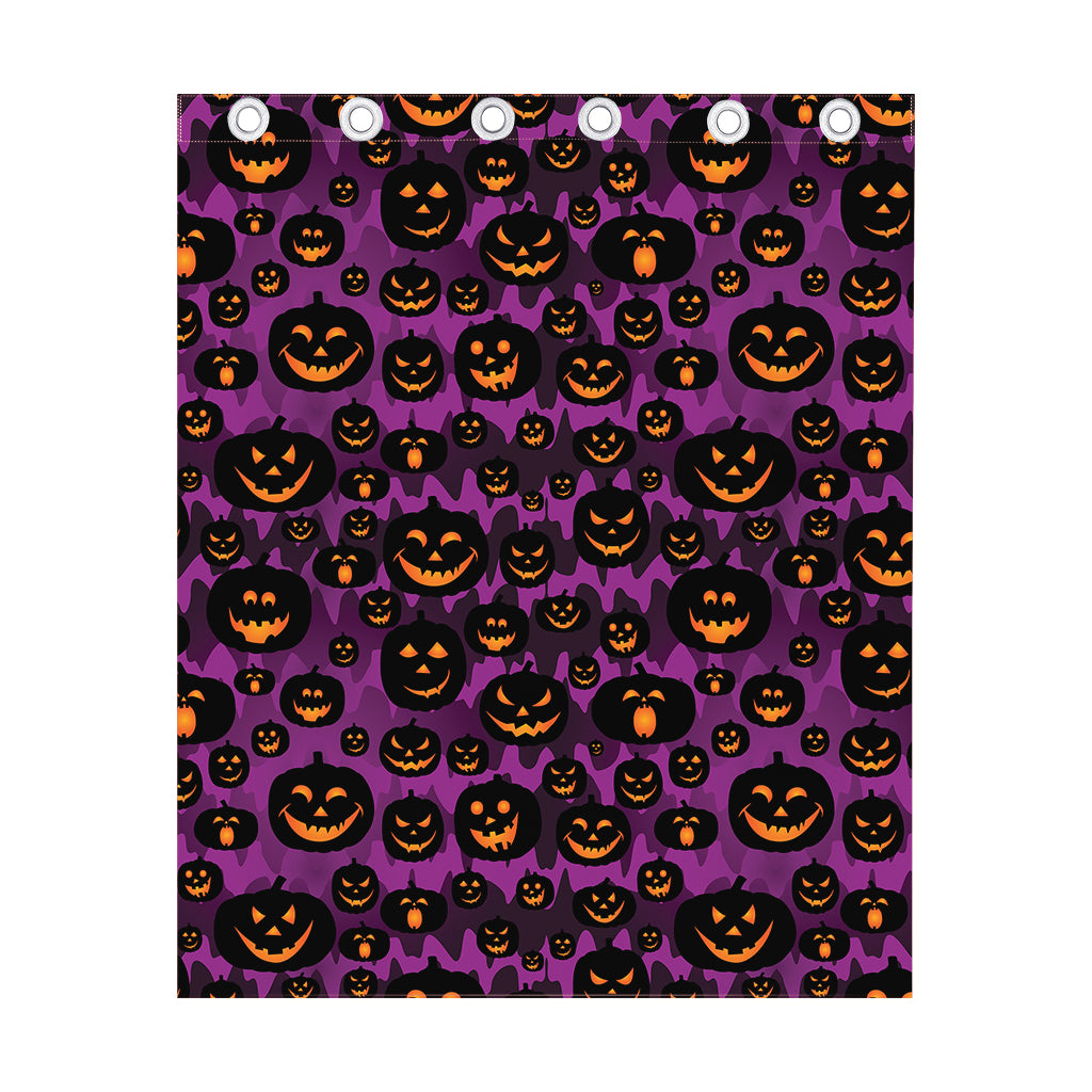 Halloween Pumpkin Smiley Faces Print Curtain