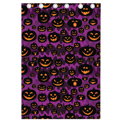Halloween Pumpkin Smiley Faces Print Curtain
