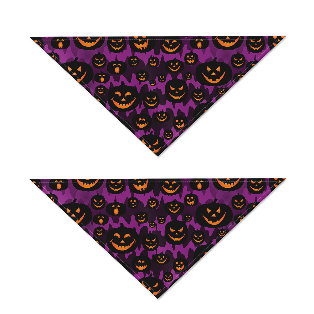 Halloween Pumpkin Smiley Faces Print Dog Bandana