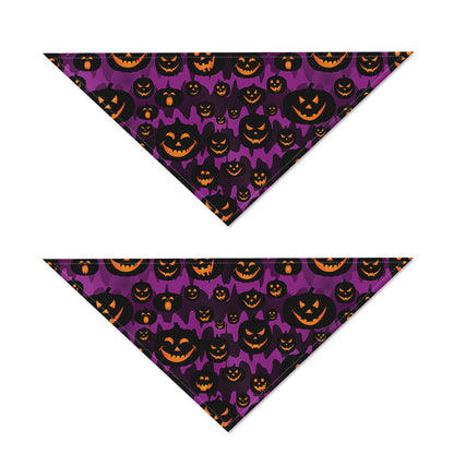 Halloween Pumpkin Smiley Faces Print Dog Bandana