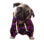 Halloween Pumpkin Smiley Faces Print Dog Zip Up Hoodie
