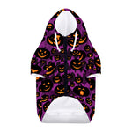 Halloween Pumpkin Smiley Faces Print Dog Zip Up Hoodie