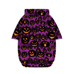 Halloween Pumpkin Smiley Faces Print Dog Zip Up Hoodie