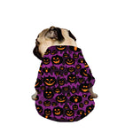 Halloween Pumpkin Smiley Faces Print Dog Zip Up Jacket