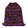 Halloween Pumpkin Smiley Faces Print Drawstring Bag
