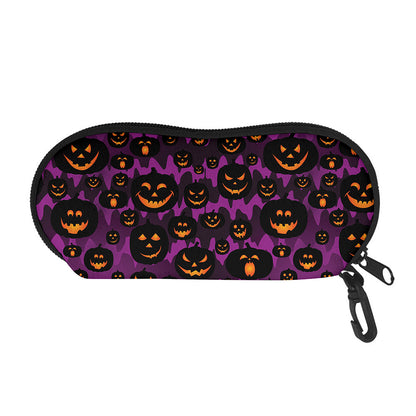 Halloween Pumpkin Smiley Faces Print Glasses Case
