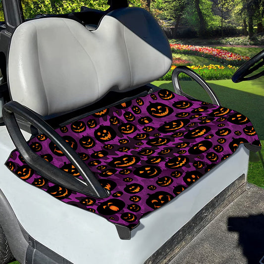 Halloween Pumpkin Smiley Faces Print Golf Cart Seat Cover