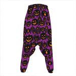 Halloween Pumpkin Smiley Faces Print Hammer Pants
