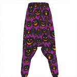 Halloween Pumpkin Smiley Faces Print Hammer Pants