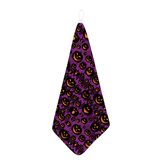 Halloween Pumpkin Smiley Faces Print Hand Towel