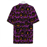 Halloween Pumpkin Smiley Faces Print Hawaiian Shirt