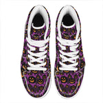 Halloween Pumpkin Smiley Faces Print High Top Leather Sneakers