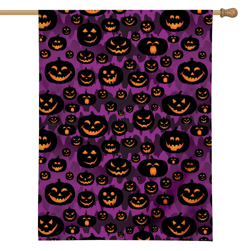 Halloween Pumpkin Smiley Faces Print House Flag