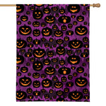 Halloween Pumpkin Smiley Faces Print House Flag