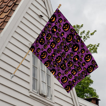 Halloween Pumpkin Smiley Faces Print House Flag