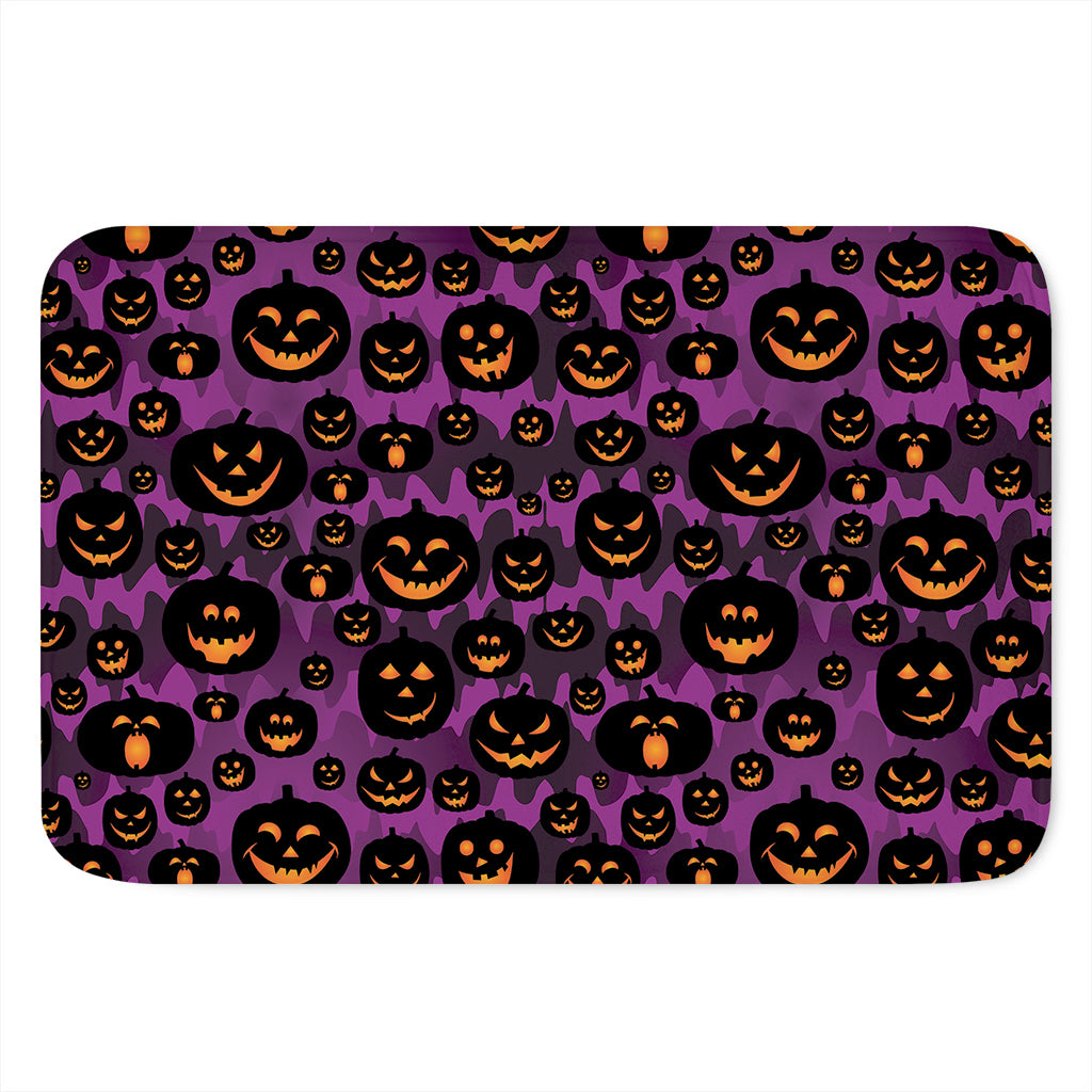 Halloween Pumpkin Smiley Faces Print Indoor Door Mat