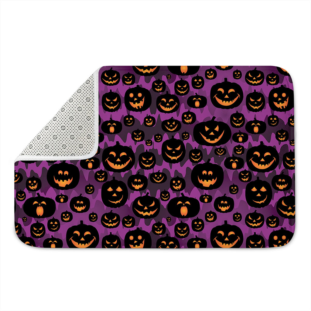Halloween Pumpkin Smiley Faces Print Indoor Door Mat