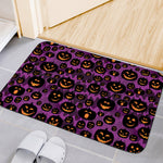 Halloween Pumpkin Smiley Faces Print Indoor Door Mat