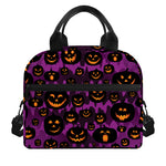 Halloween Pumpkin Smiley Faces Print Insulated Lunch Bag