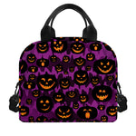 Halloween Pumpkin Smiley Faces Print Insulated Lunch Bag