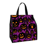 Halloween Pumpkin Smiley Faces Print Insulated Lunch Tote