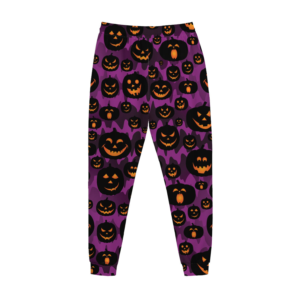 Halloween Pumpkin Smiley Faces Print Jogger Pants