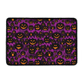 Halloween Pumpkin Smiley Faces Print Kitchen Mat