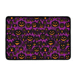 Halloween Pumpkin Smiley Faces Print Kitchen Mat