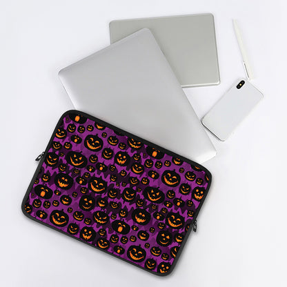 Halloween Pumpkin Smiley Faces Print Laptop Sleeve