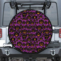 Halloween Pumpkin Smiley Faces Print Leather Spare Tire Cover