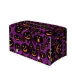 Halloween Pumpkin Smiley Faces Print Leather Tissue Box Cover
