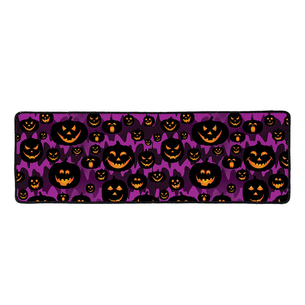 Halloween Pumpkin Smiley Faces Print Long Kitchen Mat