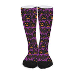 Halloween Pumpkin Smiley Faces Print Long Socks