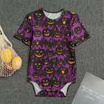 Halloween Pumpkin Smiley Faces Print Men's Bodysuit