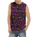 Halloween Pumpkin Smiley Faces Print Men's Fitness Tank Top